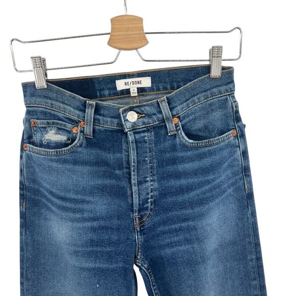 RE/DONE 70s Stove Pipe Jeans Worn True Indigo Blue Denim Size 26 - Picture 3 of 15